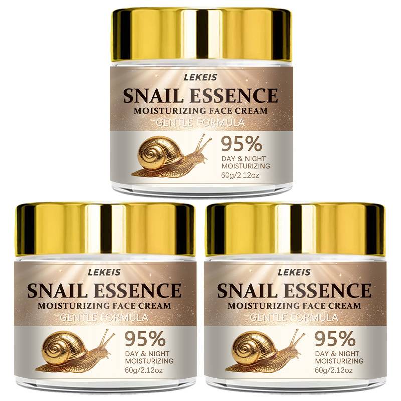3pcs Snail Cream, Enriched With Hyaluronic Acid, Collagen, And Snail Extract, And Hydrates, Smoothes And Skin, Evens Light Beige, A Glow, Gentle And Non-irritating, Non-greasy