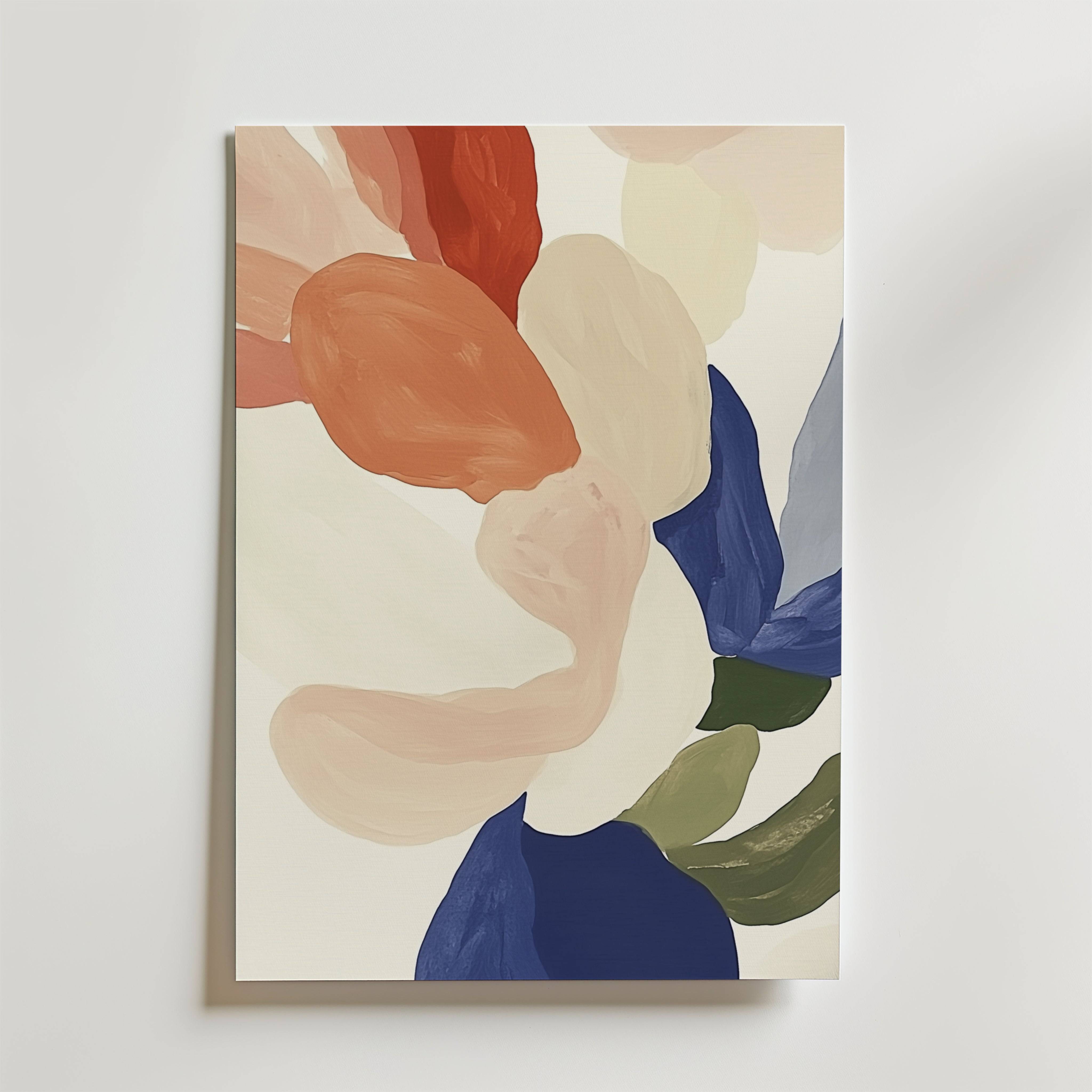 Abstract botanical modern pastell Poster - Premium Canvas 30x40 cm