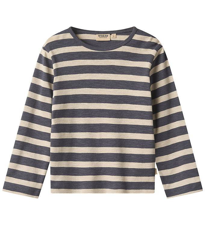 Wheat Tröja - Milo - Greyblue Stripe - Wheat - 5 år (110) - Tröja