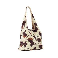 Ulrika Design - Ulrika Fur A-Line tote - Komönstrad axelkasse i pälsimitation - Brown