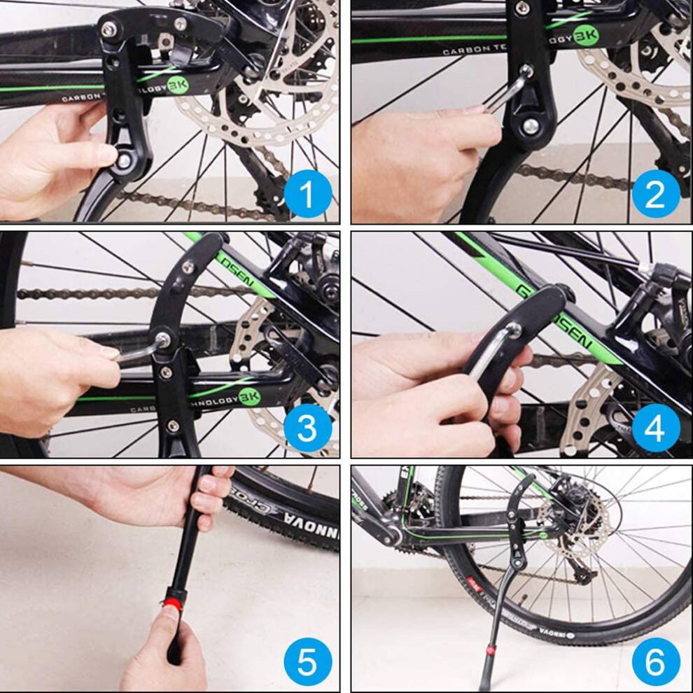 Cykelstøtte, universel cykelkompatibilitet Robust aluminiumslegeringskonstruktion Længdejusterbar støtteben til de fleste cykler med W