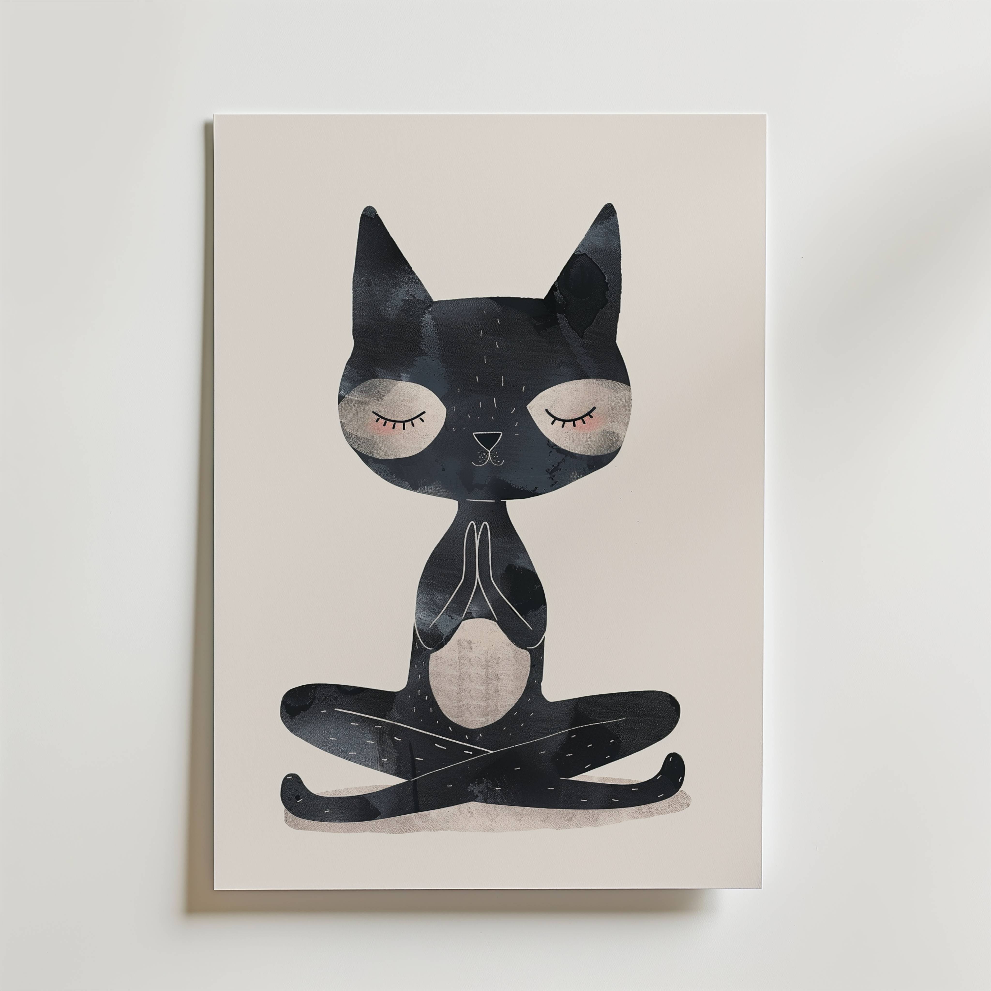 Zen Cat Poster - Premium Canvas 100x140 cm
