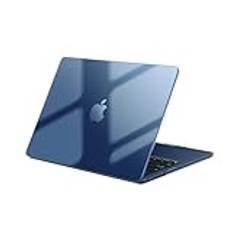 EooCoo Fodral kompatibelt med Macbook Air 13,6 tum M3 A3113 M2 A2681 med Touch ID, 2022 2024 Release,Hårt skal av plast, Slät Glänsande Yta, Matt yta, Crystal Midnight