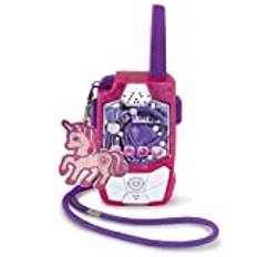 Dickie Toys Pink Drivez Walkie Talkie, barns radio, upp till 250 m räckvidd, 434 MHz, brusreducering, sladd, hänge, enhörning, 2 stycken/set, leksaker, 15 cm, inklusive batterier, från 4 år