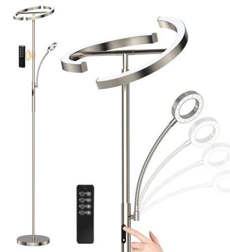 ANTENLICHT Stehlampe Dimmbar LED KAKA | Silber-Stehleuchte 20W