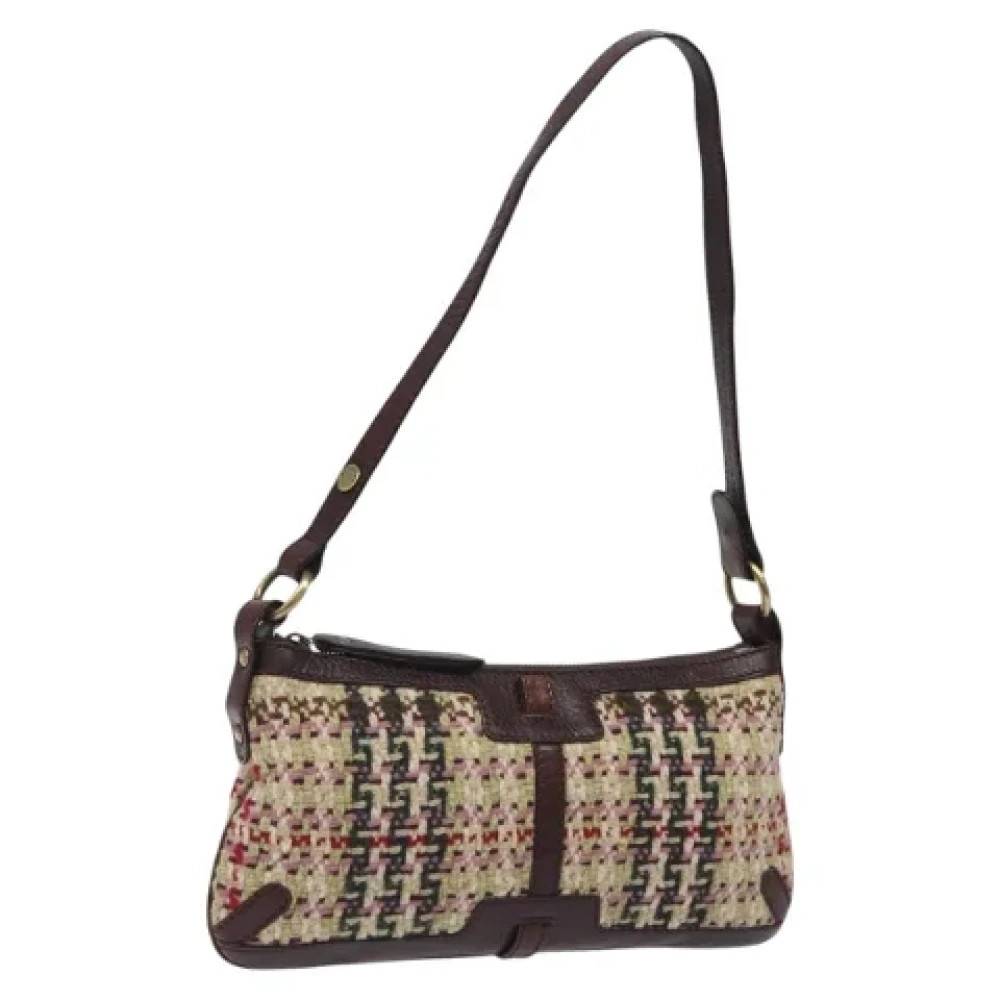 Burberry Vintage Pre-owned Uld skuldertasker - Vintage - Dame - Beige - ONE SIZE - Uld