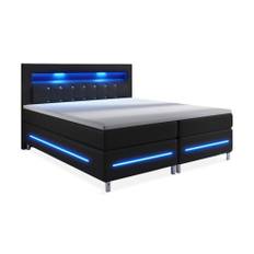 Cloud47 Modena Lyx Komplett Sängpaket Kontinental LED-belysning 180x200 cm - Svart Kontinentalsäng