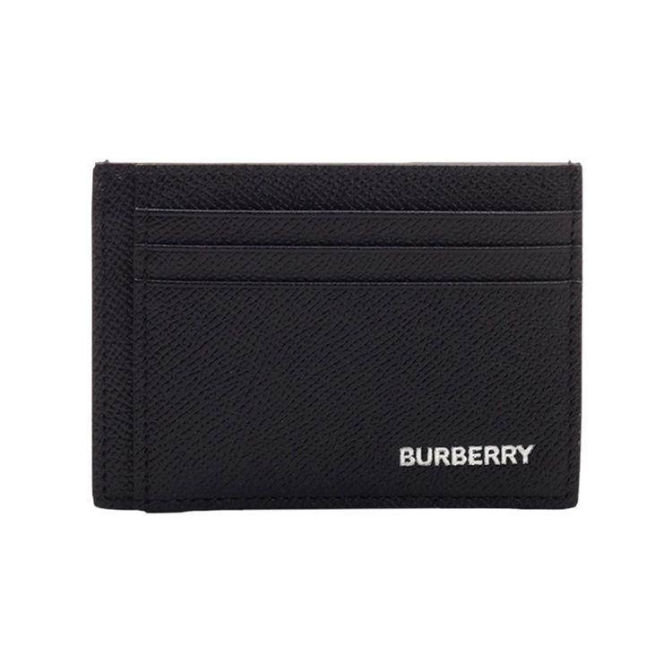 Burberry Open Closure Leather Wallet Card Holder Men Wallets Black 8014665 Basic Set (Bag+Dust Bag)