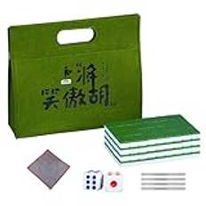 Jiimhte Travel Mahjong Set, Mahjong Game Set | Små Mahjong Brädspel - Mahjong brädspel, familje mahjong spel inkluderar bordsduk, bärväska, tärningar, kakel linjal för familjens fritid