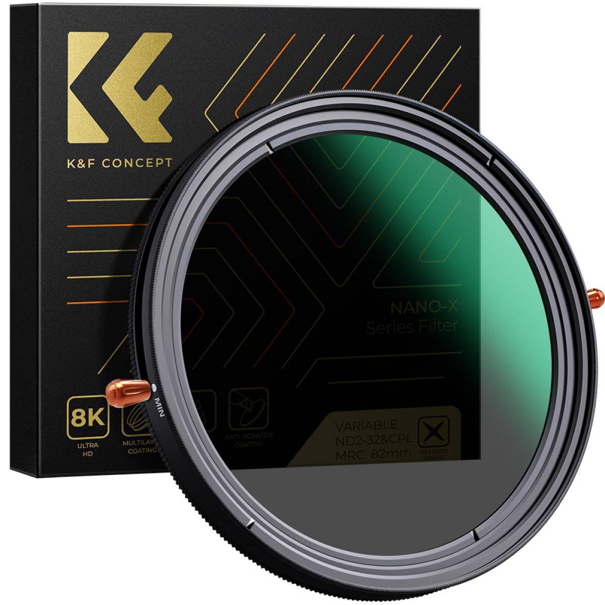 KENTFAITH 40.5mm ND2-32 (1-5 Stop) Variable ND Filter and CPL Circular Polarizing Filter 2 in 1 for Camera Lens Nano-Xcel Series