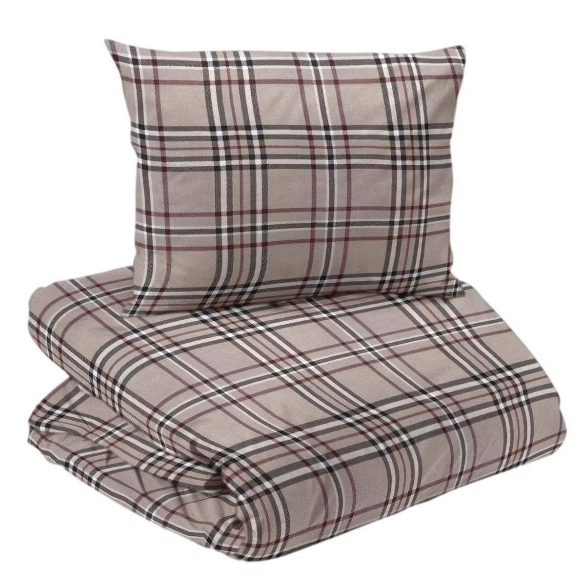 Cervinia Beige Flanell Bäddset Redlunds Enkeltäcke 150x210