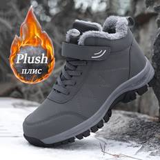 TEMU Men's Snow Boots, Winter Thermal Shoes, Windproof Hiking Boots With Fuzzy