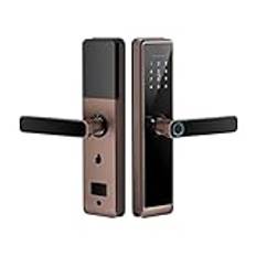 Smart Lock, Tuya Biometric Electronics Dörrlås Digitalt Smart Fingeravtryck Dörrlås Lösenord App Entry Dörrlås för hem Röd brons för hemmakontor sovrum(125x22(5050),rosa guld) Learned extensively