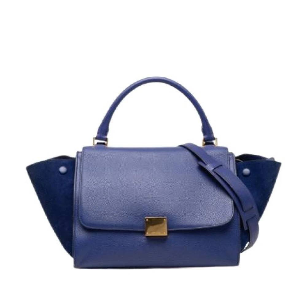 Celine Vintage Pre-owned Vintage Håndtaske - Vintage - Dame - Blå - ONE SIZE - Uld