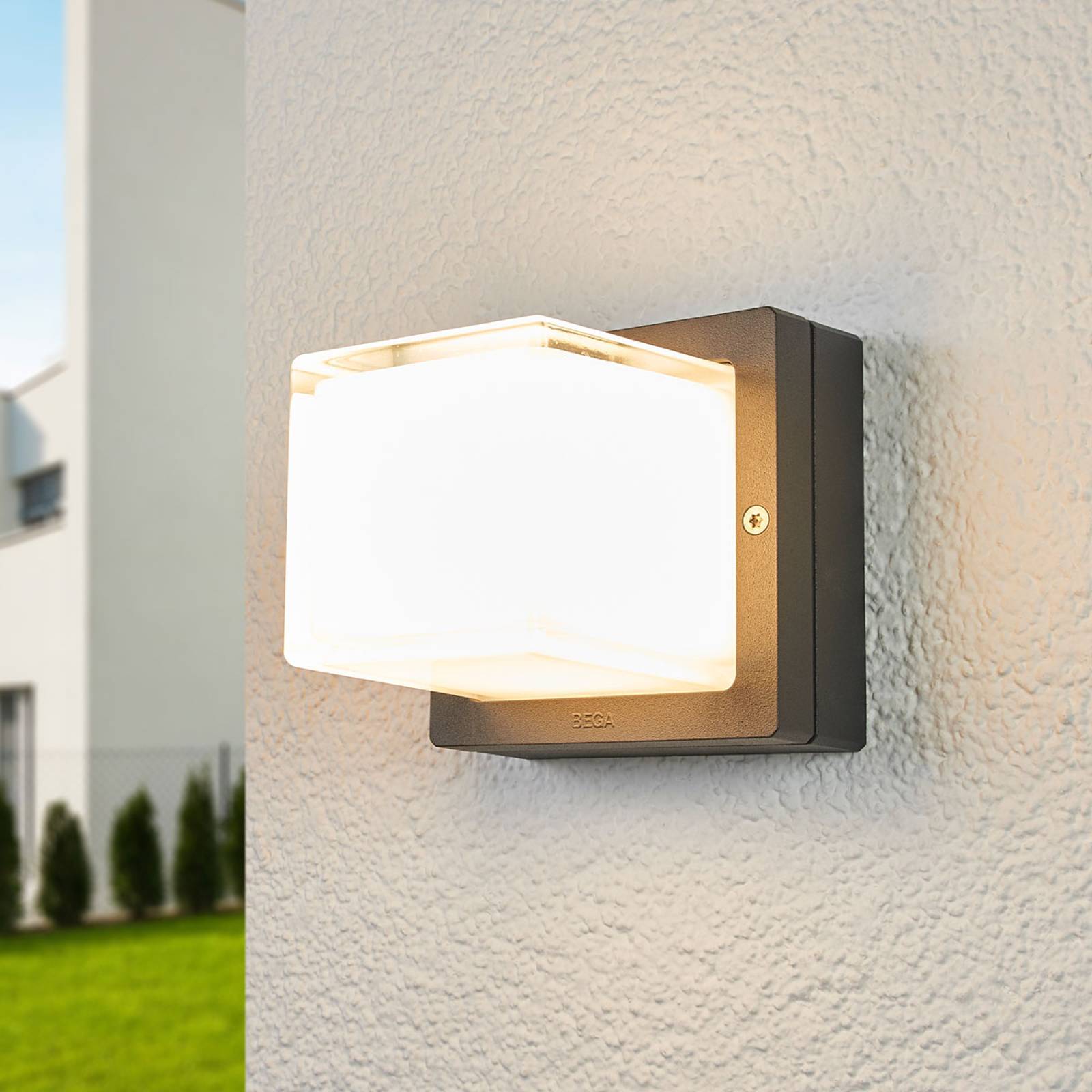 BEGA LED utomhus vägglampa 22432K3, Aluminium / grå / zink, Aluminium / grå / zink, Modern, LED-vägglampa utomhus