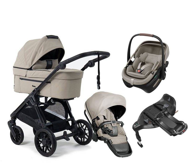 Emmaljunga Sento duovagn Ergo+ 2027 + Maxi-Cosi Coral Slide Pro babyskydd + isofixbas