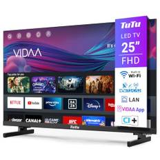 TuTu Smart TV 25 Zoll (64 cm) Full HD VIDAA Fernseher mit WLAN Triple Tuner (DVB-T/T2, DVB-C, DVB-S/S2) APP Store HDMI USB (TUV25FQ1B, 2024)