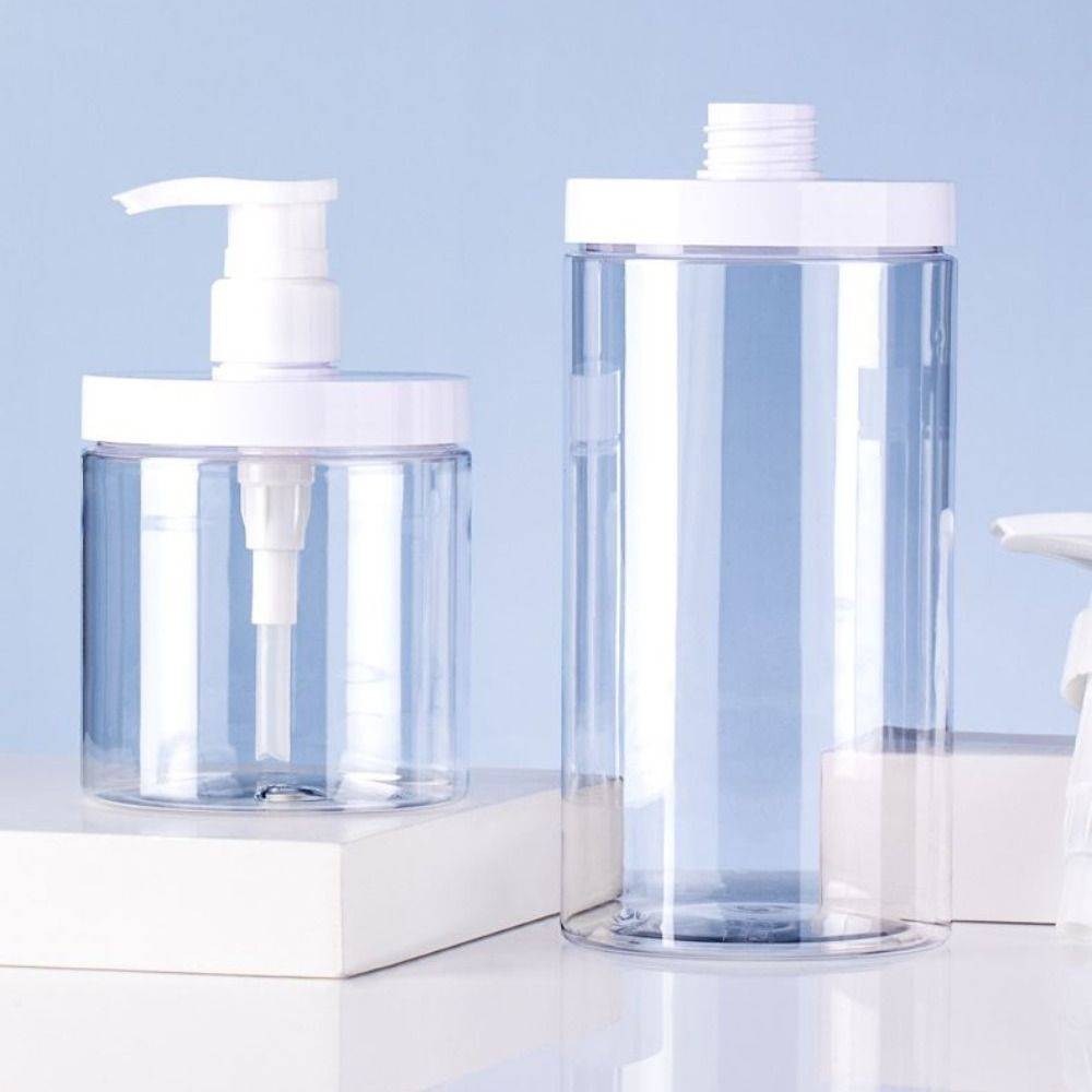 500 1000ml Wide Mouth PET Pump Bottle Clear Liquid Dispenser Portable Shower Soap Container Home Toiletry Storage Bottle
