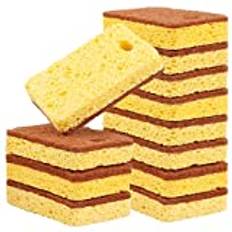 Biologiskt nedbrytbar naturlig kökssvamp eko icke-repande komposterbar cellulosa sisal och kokossvamp, 12-pack (kokos)