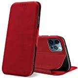 Verco plånboksfodral för iPhone 12 skal (6.1), iPhone 12 Pro skal Premium pu läderplånbok Flip Case Wallet för Apple iPhone 12/12 Pro bokfodral fodral, Röd