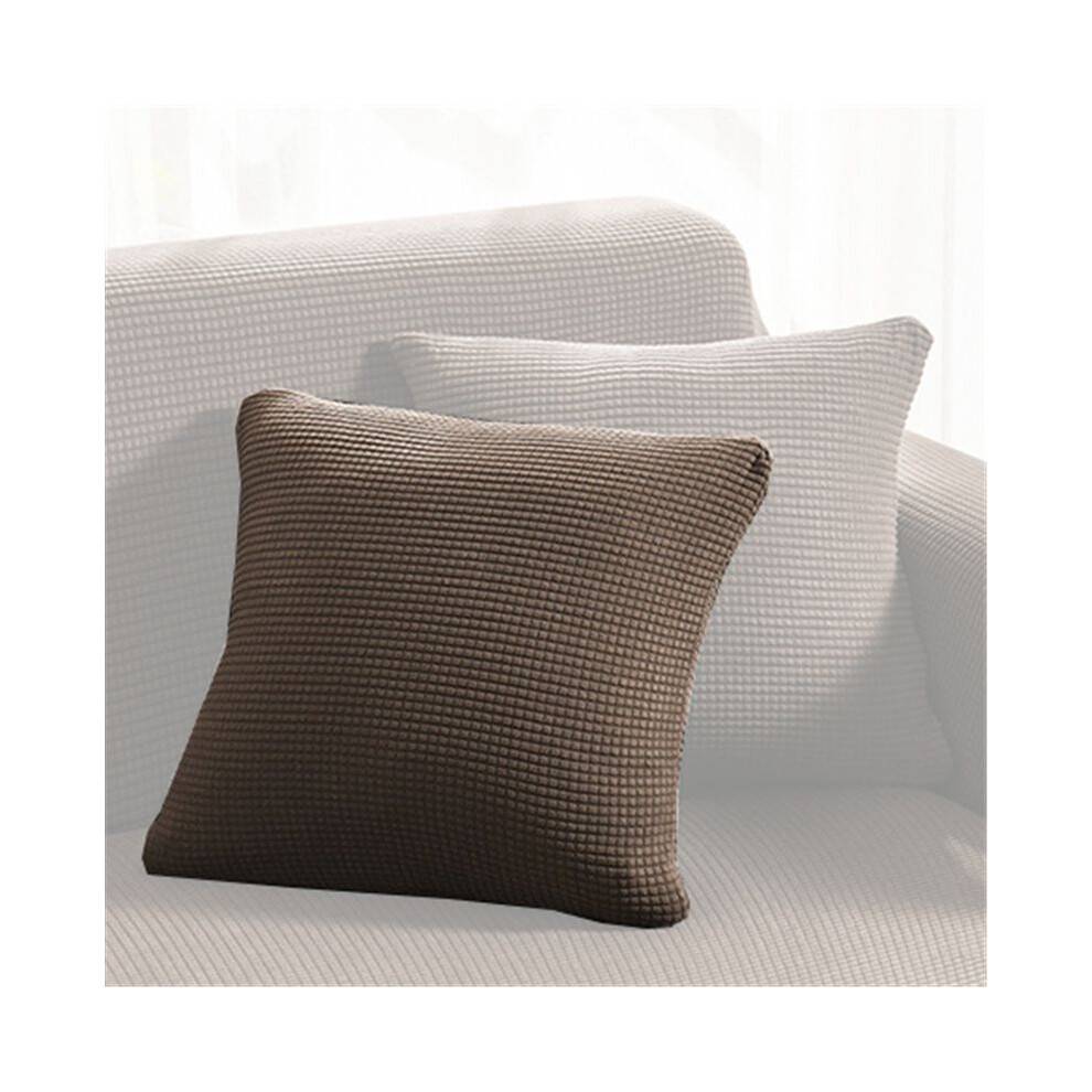 (Coffee Cushion Cover,1pcs-45*45cm)Stretch Sofa Cover Elastic Jacquard Slipcovers Furniture Protector Color Solid