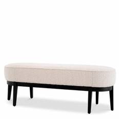 Eichholtz Bänk Jarrett, Bouclé kräm, svart finish - 116230
