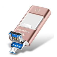 Flashdrev til Iphone 128gb, 4-i-1 Usb C-formet Hukommelseskort, Fotostick Ekstern Lagring Thumb Drive til Iphone Ipad Android Computer