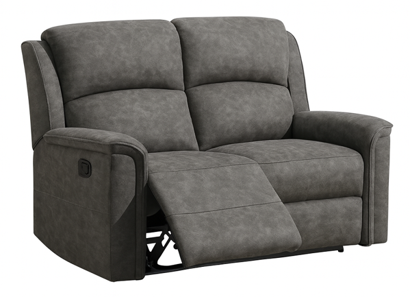 STALLONE Reclinersoffa 2-sits tyg grå, manuell recliner., sitthöjd 48, sittdjup 55, sittbredd 103 cm