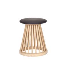 Tom Dixon - Fan Stool, Naturell - Taburetter - Træ farvet - Læder/Træ