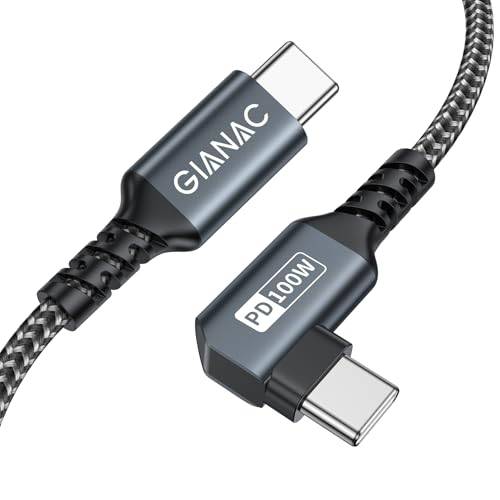 GIANAC 100W USB C auf USB C Kabel 1M, Schnellladekabel USB C Kabel Winkel