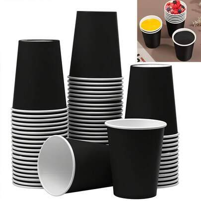 10/20/40/60/100 st 9 oz svarta pappersmuggar för kaffe, vatten, dryck, mjölk och juice, lämpliga för kalla och varma drycker, svarta engångspappersmug (20 st,10 st,100 st,1 st,60 st,30 st,40 st)