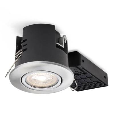 Uni Install G2 indbygningsspot, inkl. LED-pære (Philips Hue White / CRI>80 / 4,2W / 400lm / 36° / 2700K / dæmpbar), GU10 (230V), rund, børstet alumini