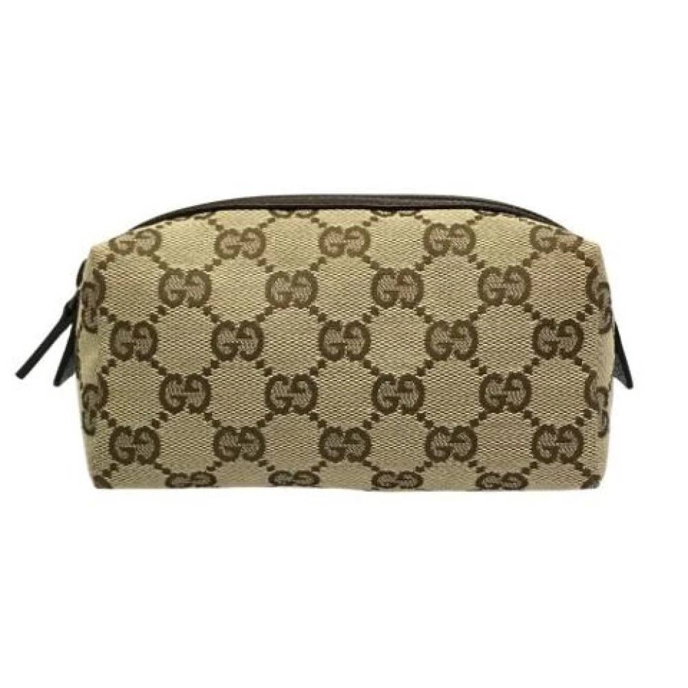 Gucci Vintage Pre-owned GG Canvas Pouch - Vintage - Dame - Brun - ONE SIZE - Læder