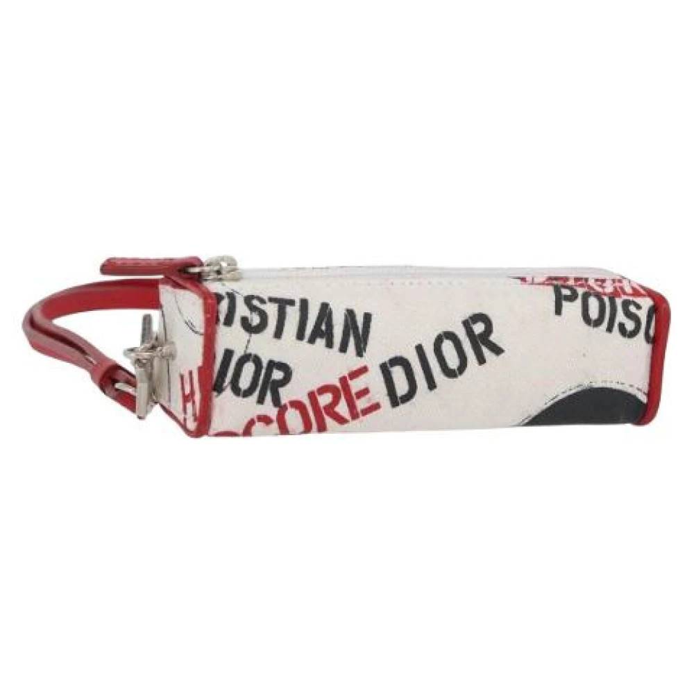 Dior Vintage Pre-owned Canvas Pouch - Vintage - Dame - Hvid - ONE SIZE - Uld