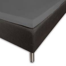 Blødt kuvertlagen 90x200 - 100% bomuldssatin - 8 cm i højden - Gråt lagen til topmadras - By Night satin lagen