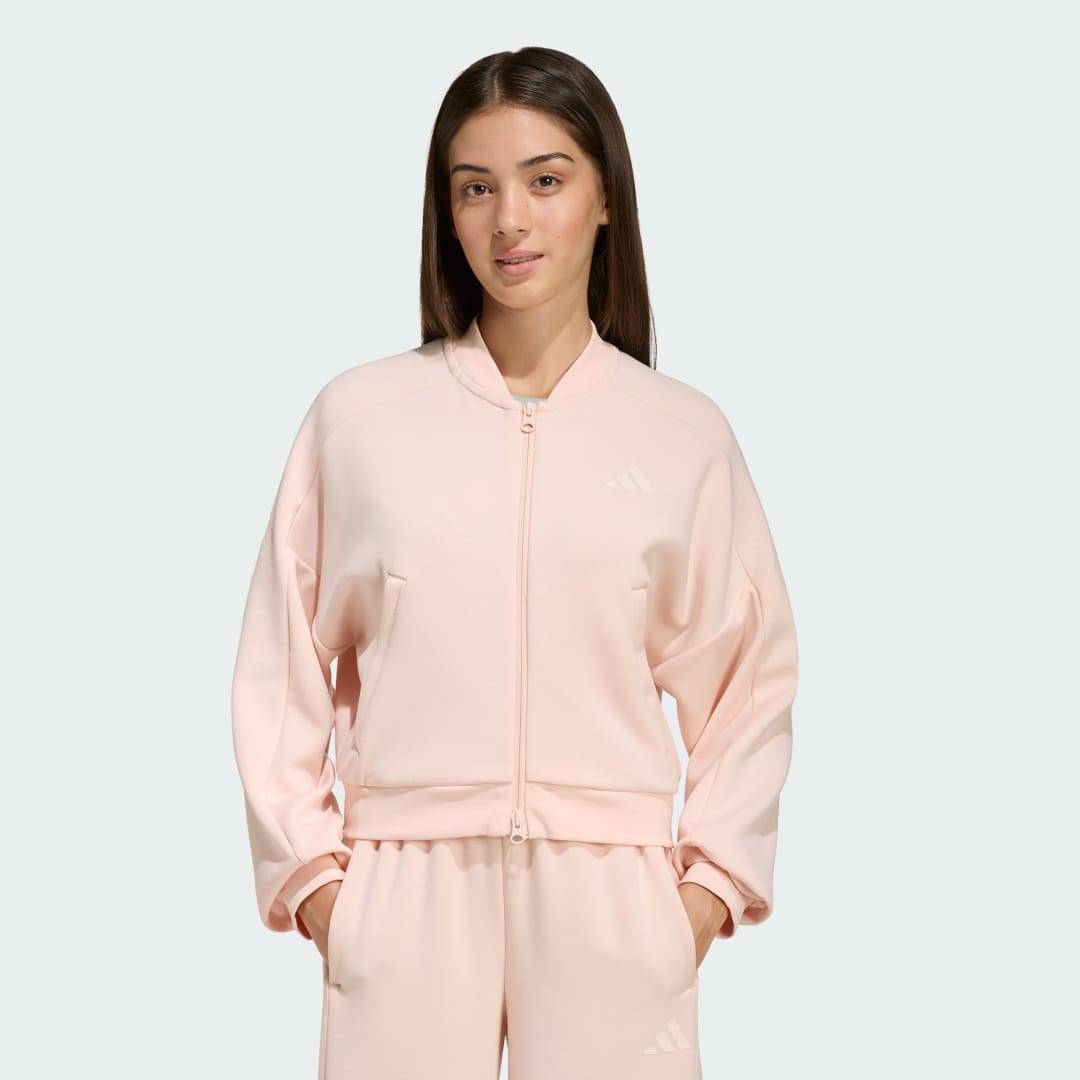 FUTURE ICONS 3 STRIPES TRÄNINGSJACKA MED HEL DRAGKEDJA - Blush Pink / Pink Tint - 170