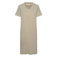 BASIC APPAREL Rebekka Tee Dress V. Neck Gots |Grey |XS