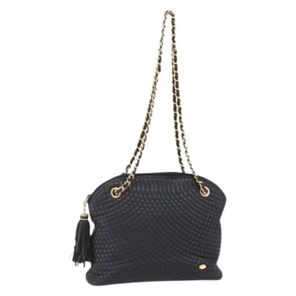 Bally Pre-owned Pre-owned Læder Skuldertaske - Vintage - Dame - Sort - ONE SIZE - Uld