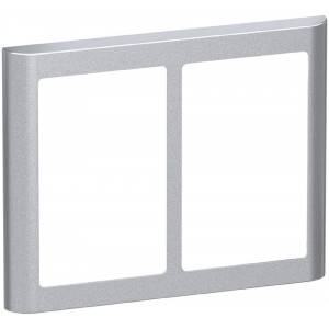 LK FUGA® – Soft 63 vandret dobbelt design ramme, 2x1½ modul, stålmetallic + teknisk monteringsramme
