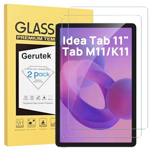 Gerutek 2-delat skärmskydd för Lenovo Tab M11 2024 / K11/Lenovo Idea Tab 2025, 11 tum (TB-336FU/330FU/331FC/330XU), 9H hårdhet, anti-repor, anti-fingeravtryck, bubbelfri, härdat glas