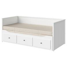 IKEA - HEMNES sovesofa 3 skuffer/2 madrasser, hvid/Vannareid fast, 80x200 cm