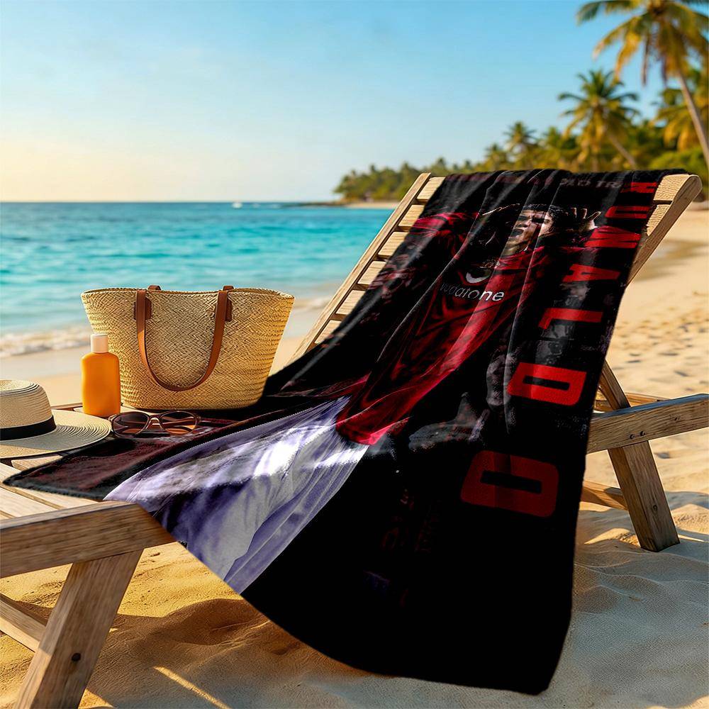 Cristiano Ronaldo Portugal Legend Strandhandduk Supermjuk Mikrofiber Snabbtorkande Tyg Bekväm Lättviktig