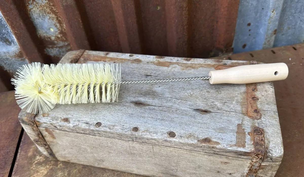 Diskborste natur flaskborste med långt skaft