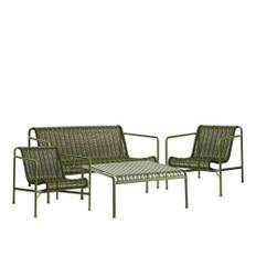 HAY - Palissade cord loungegrupp med loungesoffa, 2 loungestolar & lågt trädgårdsbord olive - Loungegrupper utomhus