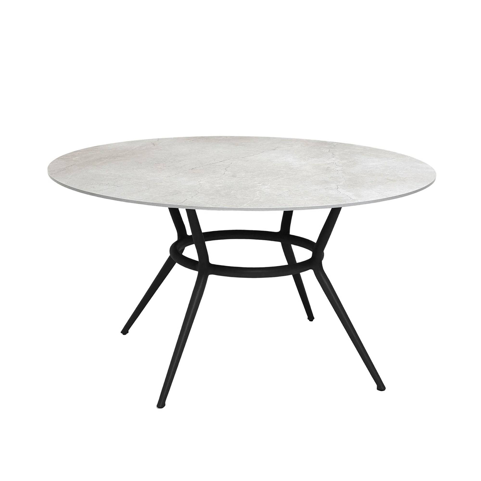 Cane-Line - Joy Round Table 144, Fossil Ceramic Grey - Udendørs spiseborde - Cane-line Design Team - Sort - Naturmateriale/Metal
