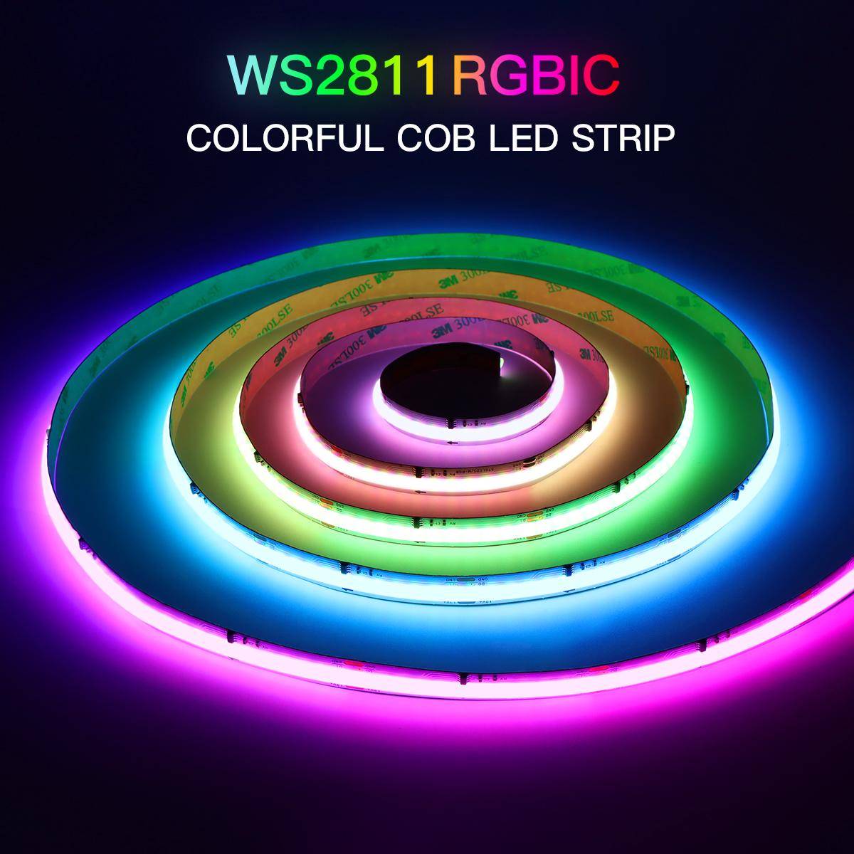 WS2811 RGBIC COB LED Strips RGB Running Dreamcolor Chasing, Flowing Mode Adresserbar Ljusa Normal LED-lampor för rumsinredning 12V