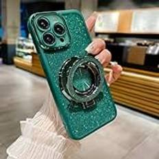 HAOFUGUI Glitterfodral för Oneplus NORD4 med Stativ, Lyxig Söt Bling skyddande telefonskyddsfodral, ultratunt, bärbart stötsäkert skyddande fodral-Grön