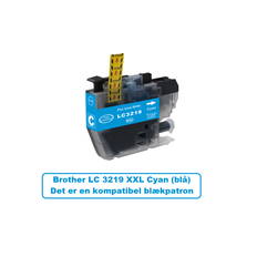 Brother LC 3219 XXL Cyan (blå) kompatibel blækpatron indeholder 18ml.