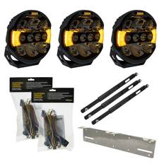 3-Pack Seeker Quantum LED Extraljuspaket Inkl. kabelsats & nummerplåtshållare, stag