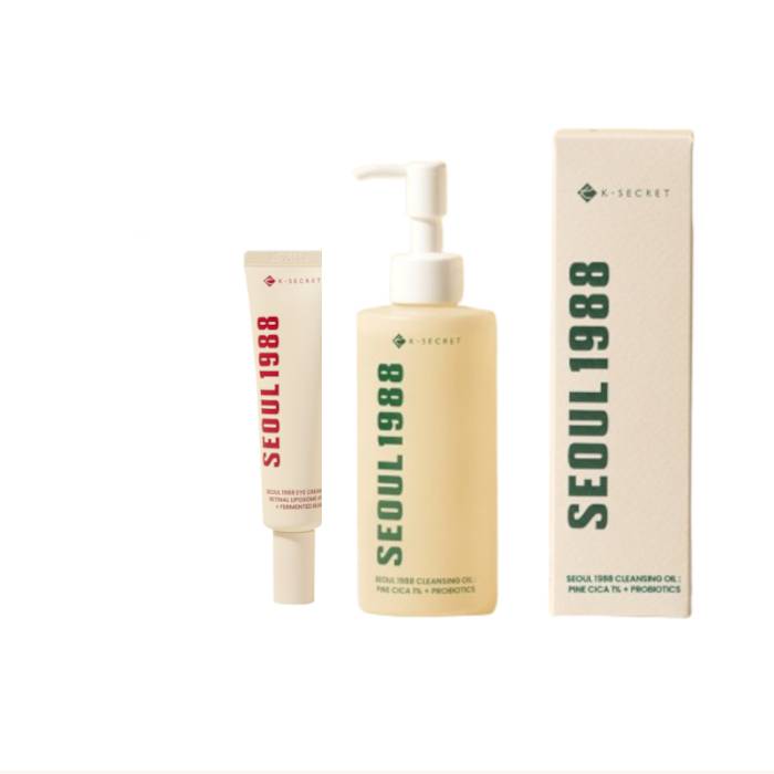 KSECRET - SEOUL 1988 Eye Cream : Retinal Liposome 4% + Fermented Bean - 30ml (1ea) + Cleansing Oil : Pine Cica 1% + Probiotics - black